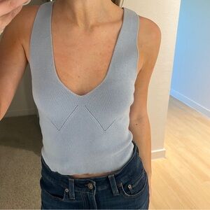 Light Blue Sleeveless Knit Top